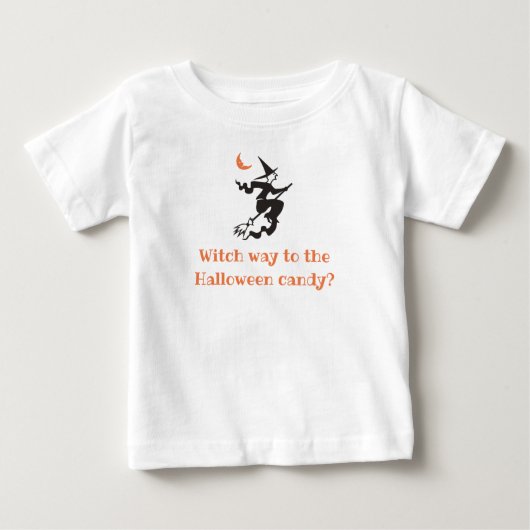 T-shirt Pour Bébé Sorcière Chemin Vers Halloween Sucré (Devant)
