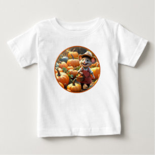 T-shirt Pour Bébé Souris adorable avec chemise Citrouille d'automne