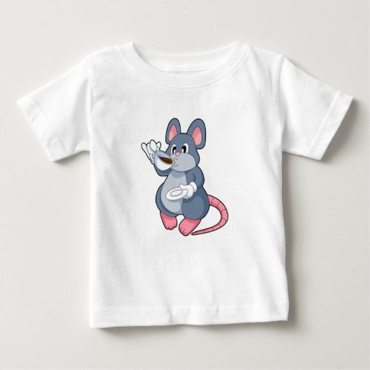 T-shirt Pour Bébé Souris avec Café Cup (Devant)