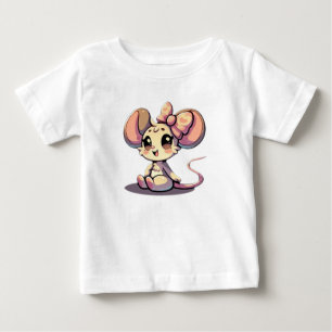 T-shirt Pour Bébé Souris caricature de charme en style Vintage"