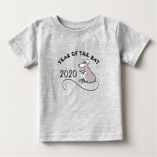 T-shirt Pour Bébé Souris Cartoon Lunar Rat Nouvel An 2020 Baby T-shi
