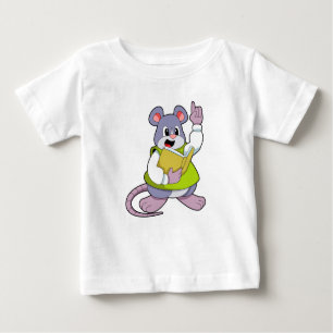T-shirt Pour Bébé Souris comme enseignant avec livre