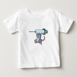 T-shirt Pour Bébé Souris comme infirmière avec Syringe.PNG