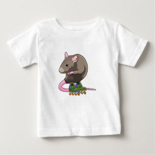 T-shirt Pour Bébé Souris comme Patinage en ligne avec Patins en lign