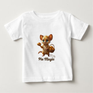 T-shirt Pour Bébé Souris de forêt mignonne avec des tartes