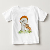 T-shirt Pour Bébé Souris drôle avec champignon sauvage (Devant)