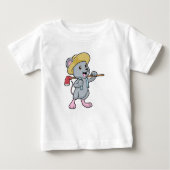 T-shirt Pour Bébé Souris en fermier avec Ax et Casquette (Devant)