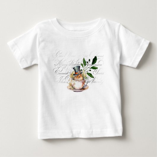 T-shirt Pour Bébé Souris victorienne en tasse de thé (Devant)