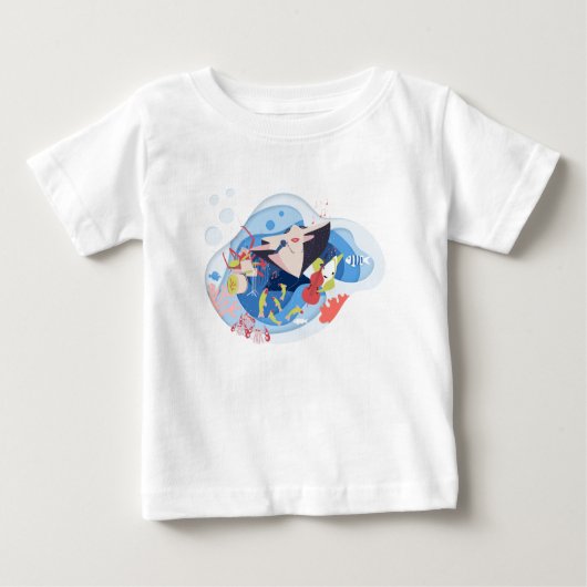 T-shirt Pour Bébé Sous la mer Marine Animals Chanson de musique (Devant)