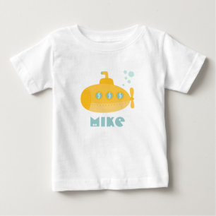 T-shirt Pour Bébé Sous-marin jaune adorable immergé sous l'eau