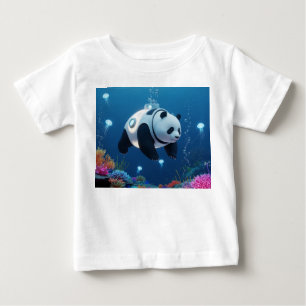 T-shirt Pour Bébé Sous-marin Panda Surréaliste Explorant R Biolumine