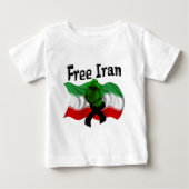 T-shirt Pour Bébé Soutien à la vague verte, Iran libre (Devant)