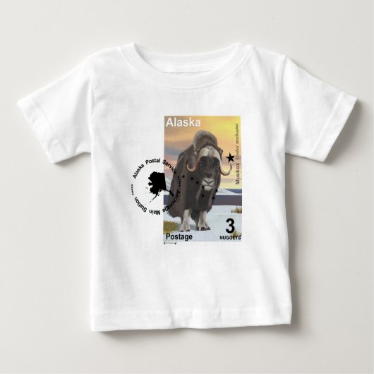T-shirt Pour Bébé Souvenir du timbre de Muskox (Devant)
