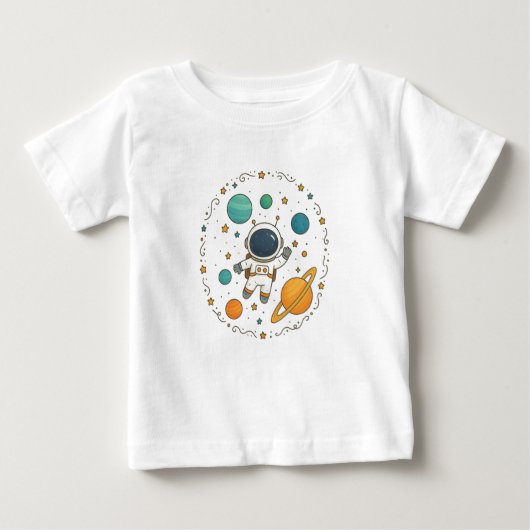 T-shirt Pour Bébé Space Adventure 1er anniversaire | Espace (Devant)