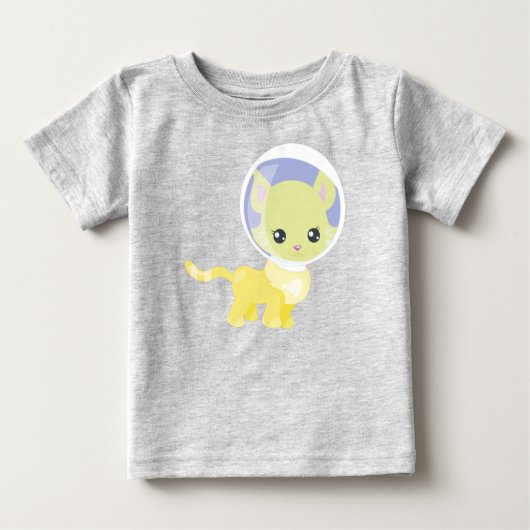 T-shirt Pour Bébé Space Cat, Cosmonaute, Astronaut, Space, Cute Cat (Devant)