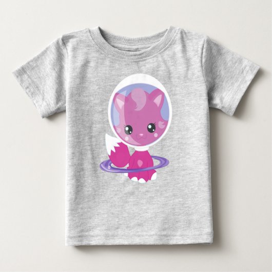 T-shirt Pour Bébé Space Cat, Cute Cat, Space, Cosmonaute, Astronaut (Devant)