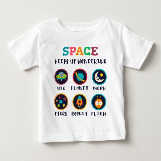 T-shirt Pour Bébé Space keeps us wondering (Devant)