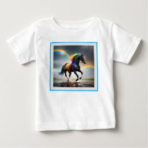 T-shirt Pour Bébé Spectre de Grâce : Cheval Arc-en-Ciel Sous les Arc