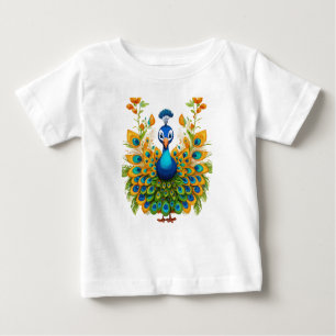 T-shirt Pour Bébé Spectre de plumes : Peacock Ensemble Extravaganza