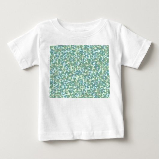 T-shirt Pour Bébé Spirales Vert Bleu (Devant)