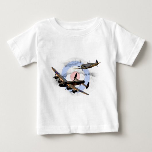 T-shirt Pour Bébé Spitfire et Lancaster (Devant)