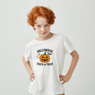 T-shirt Pour Bébé Spooky Halloween Pumpkin Kids Trick or Treat