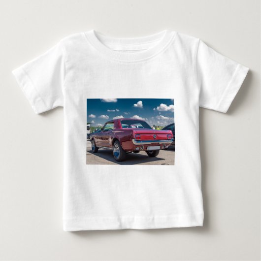 T-shirt Pour Bébé Sport automobile Mustang Muscle rouge Moteur engre (Devant)