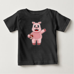T-shirt Pour Bébé Sport de football américain de porc