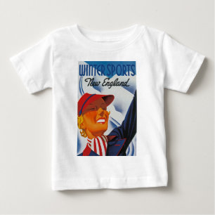 T-shirt Pour Bébé Sports d'hiver Nouvelle-Angleterre