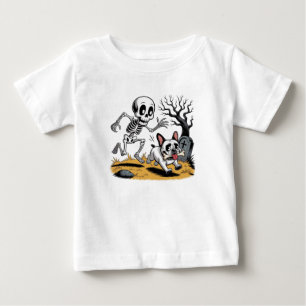 T-shirt Pour Bébé Squelette contre Bouledogue Français – Poursuite d