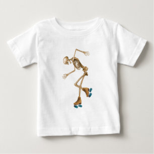 T-shirt Pour Bébé Squelette sur des patins de rouleau