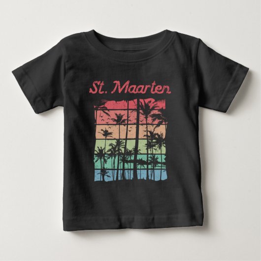 T-shirt Pour Bébé St Maarten Arc-en-ciel Couleurs Saint Martin (Devant)