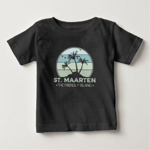 T-shirt Pour Bébé St Martin Le sympathique rétro de l'île Sint Mar
