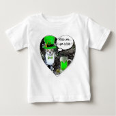 T-SHIRT POUR BÉBÉ ST PATRICK'S DAY CHAT AVEC BIÈRE IRLANDAISE VERTE  (Devant)