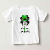 T-SHIRT POUR BÉBÉ ST PATRICK'S DAY CHAT AVEC CLOVER VERT (Devant)