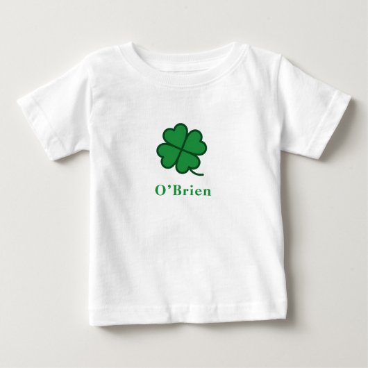 T-shirt Pour Bébé St. Patrick's Day | Custom Name Clover Design (Devant)