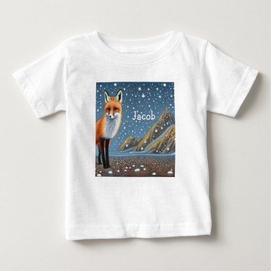 T-shirt Pour Bébé Starry Starry Night Storybook Fox (Devant)