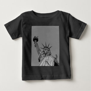 T-shirt Pour Bébé Statue noire et blanche de Liberty New York