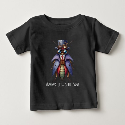 T-shirt Pour Bébé Steampunk Bug - Mommy's Little Stink Bug! (Devant)