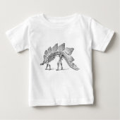 T-shirt Pour Bébé Stegosaurus Dinosaure Squelette Fossile (Devant)