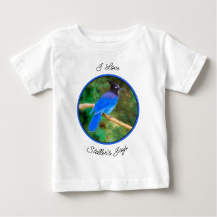 T-shirt Pour Bébé Steller's Jay Painting - Art original pour oiseaux