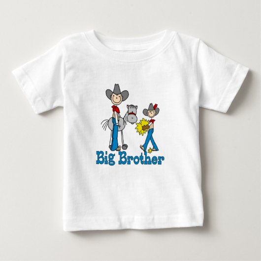 T-shirt Pour Bébé Stick Cowboys Big Brother (Devant)