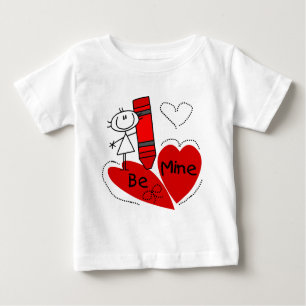 T-shirt Pour Bébé Stick Girl Be Mine Valentine