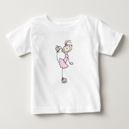 T-shirt Pour Bébé Stick rose Girl Figure Patinage (Devant)