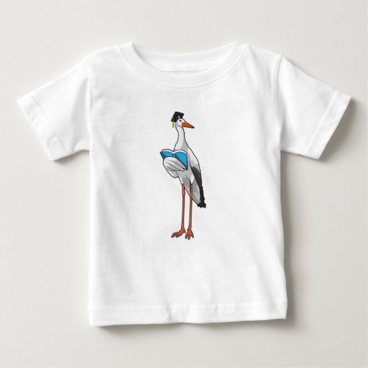 T-shirt Pour Bébé Stork as Teacher (Devant)