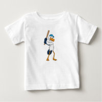 Stork au baseball avec batte de baseball