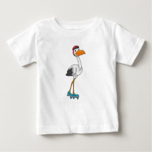 T-shirt Pour Bébé Stork en Patinage en ligne avec Roller skates