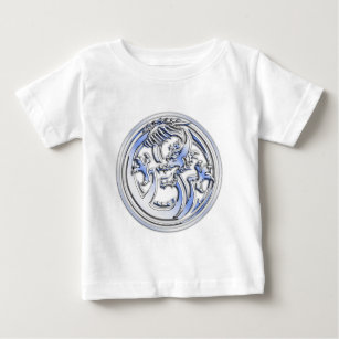 T-shirt Pour Bébé Style Chrome badge Dragon sur Carbon Fibre Print
