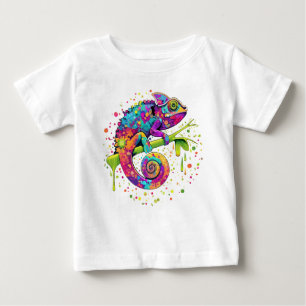 T-shirt Pour Bébé Style d'aquarelle des teintures Chameleon