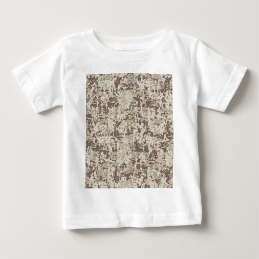 T-shirt Pour Bébé Style Désert Camouflage Numérique Décor Beige (Devant)